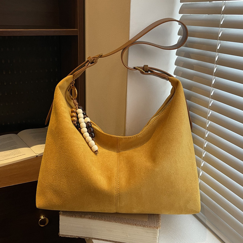 2025 Autumn/Winter Trendy Suede Commuter Bag For Women - Niche Retro Shoulder Bag & Casual Crossbody Bag - Thumbnail 4