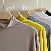 Modal slim seamless long sleeve T-shirt female spring and autumn thin half high collar thin inside base shirt 3490