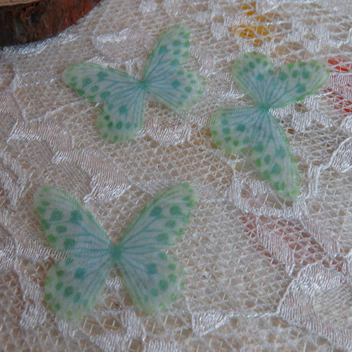 Sen Fan Gradient Green Simulation Butterfly Wings Diy Handmade Shoes and Clothing Material Accessories 4