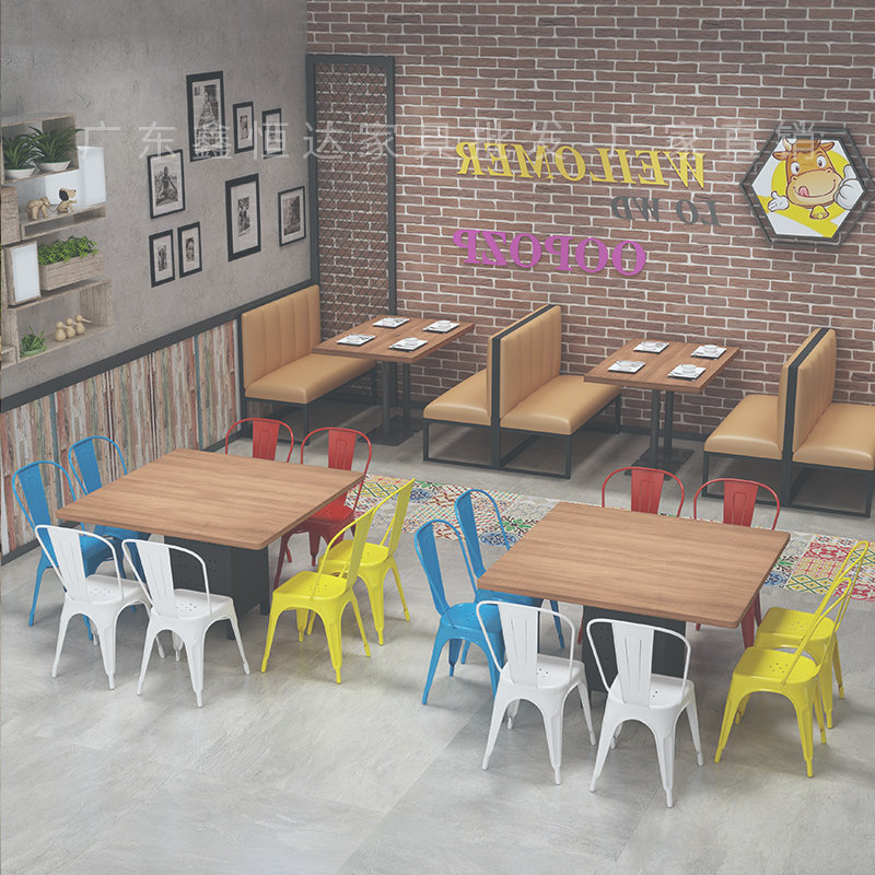 Restaurant restaurant gas stove hot pot shop table and chair kebab skewer sofa card seat barbecue hot pot one table commercial