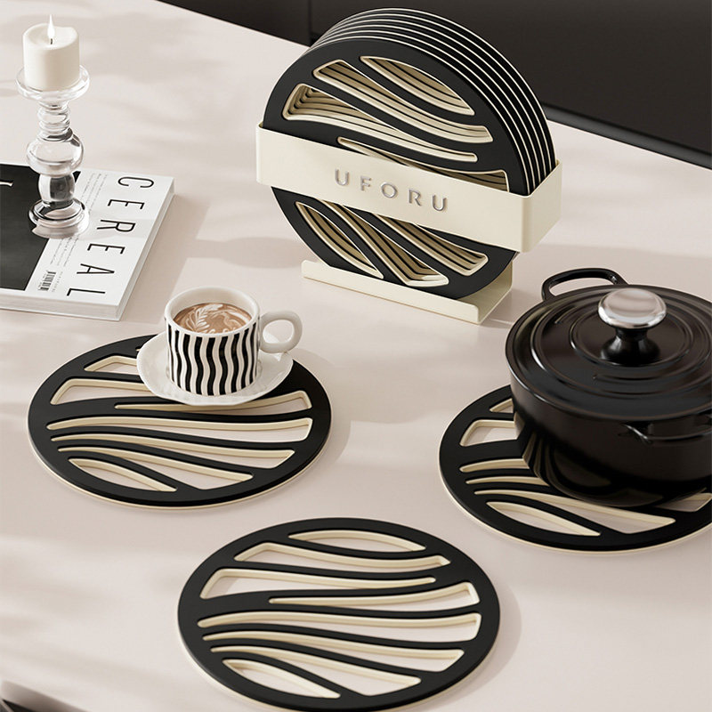 Silicone Heat Insulation Mat Table Anti-Burn Mat Light Extravagant Advanced Sensation Bowl Mat Pan Mat Waterproof Cup Mat High Temperature Resistant Dining Mat Thicken-Taobao