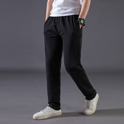 Pocket zippered sweatpants nam lỏng thẳng thẳng dòng quần kích thước lớn quần dài quần mùa xuân bình thường của nam giới