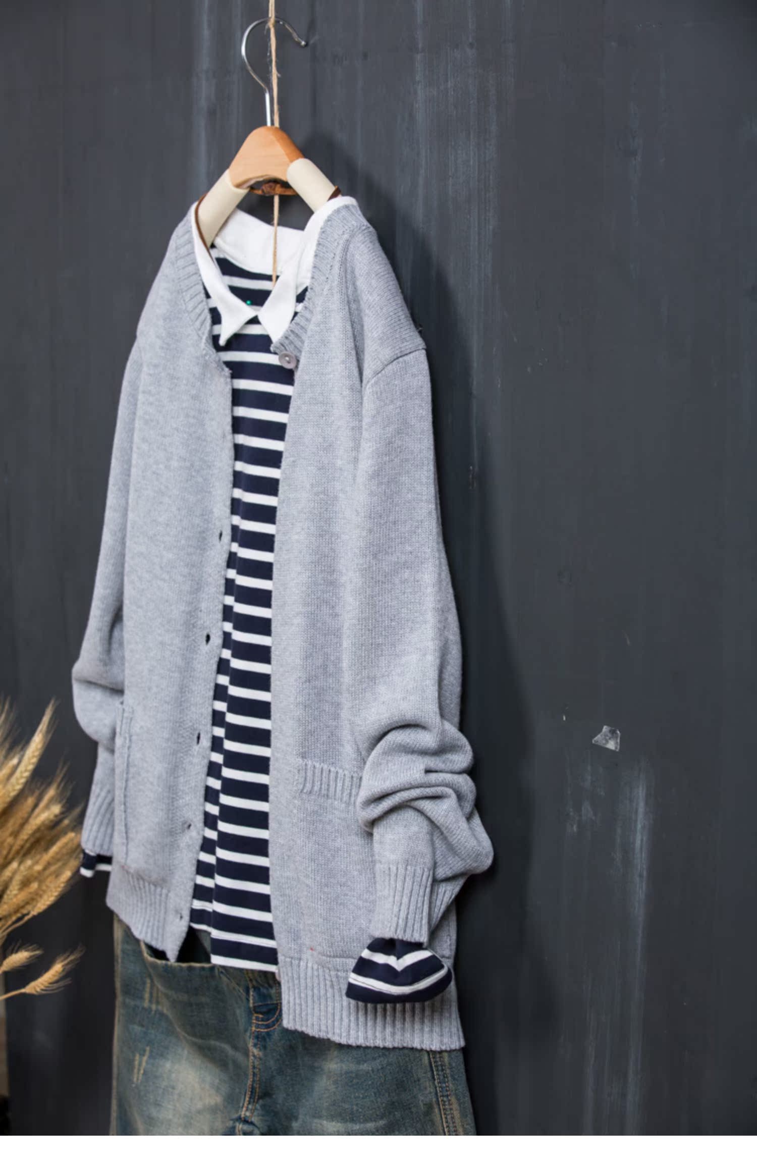 Áo sơ mi cộc tay mùa thu 2018 áo len dài tay nữ cotton mỏng màu bên ngoài áo len mỏng - Cardigan áo khoác cardigan nữ