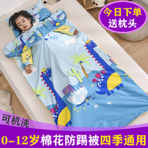 Baby sleeping bag Spring and Autumn Childrens Anti-kick is the middle and older child baby anti-quilt artifact thickened autumn and winter four seasons universal thin model