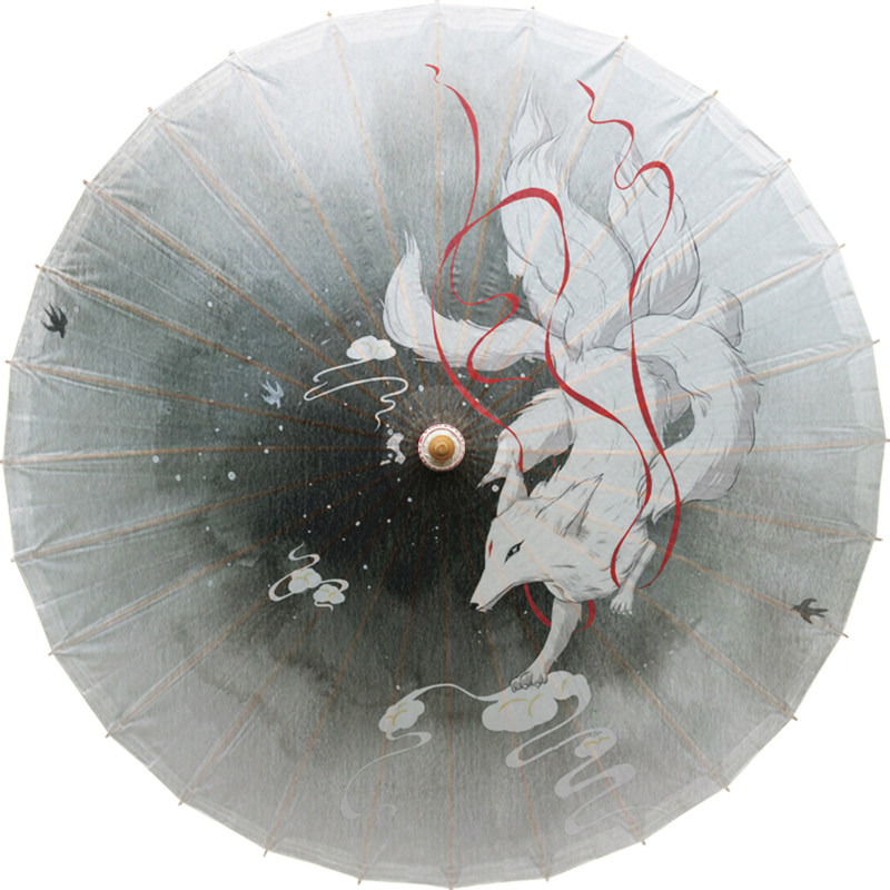 Handmade Tung Oil Paper Umbrella Retro Hanfu Prop Photo Jiuwei Fox Magician Chen Love Order Blue Forgot Machine Rain