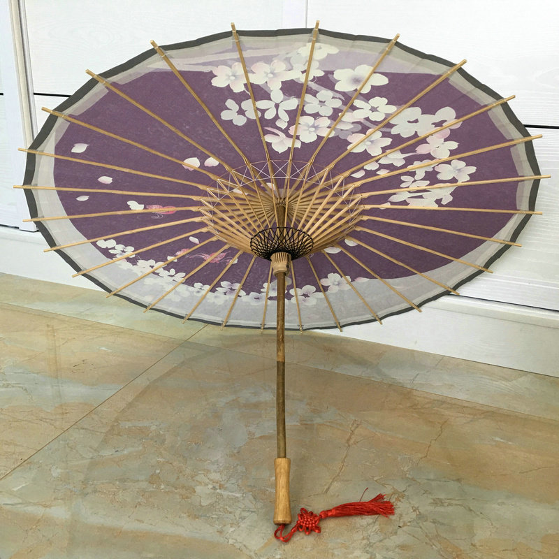 Sword Bamboo Art Xuan Net Three Butterfly Love Flower Han Suit Props Stage Oil Paper Umbrella Sunny Umbrella Decoration Classical Handmade Umbrella