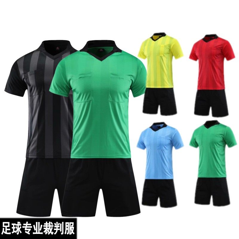 The new lapel lightboard soccer referee suit professional short sleeve soccer match ball badge suit is comfortable and breathable