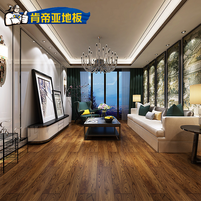 Kendia antique pure solid wood floor factory direct sale elm E1 grade 17 2mm SM001