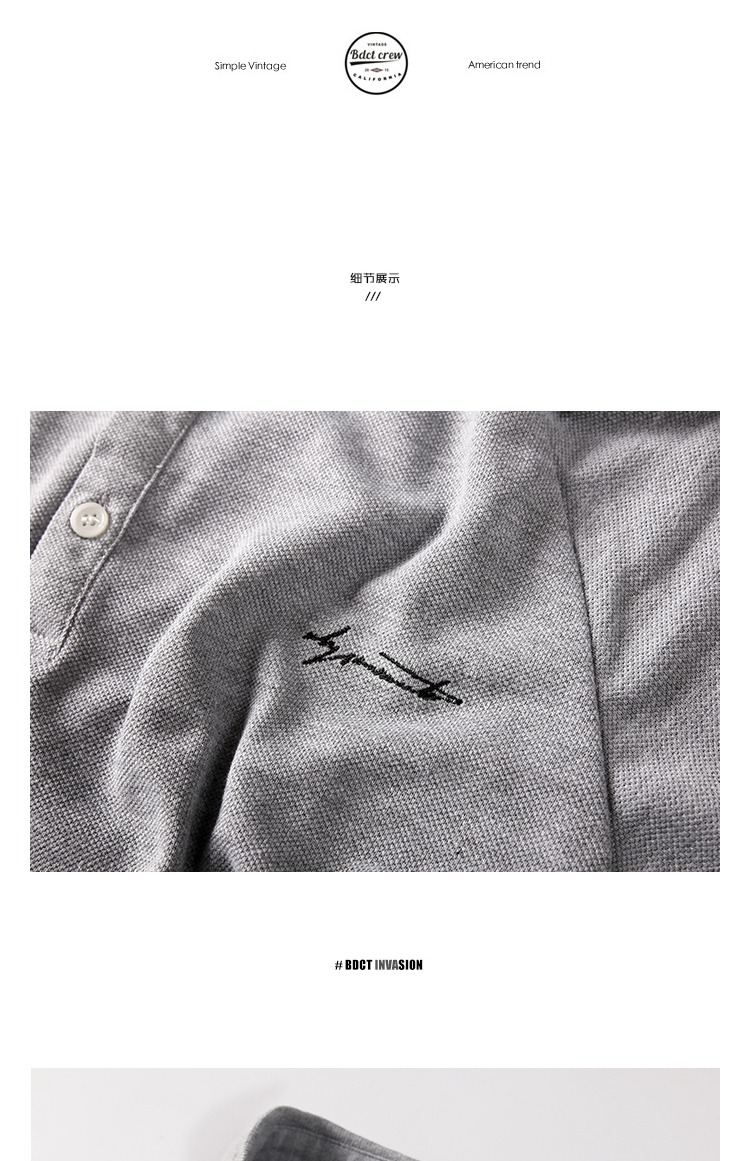 BDCT Tide thương hiệu chữ rắn màu áo POLO nam Mùa hè Nhật Bản thêu retro áo thun ngắn tay Áo sơ mi cộc tay áo polo đẹp