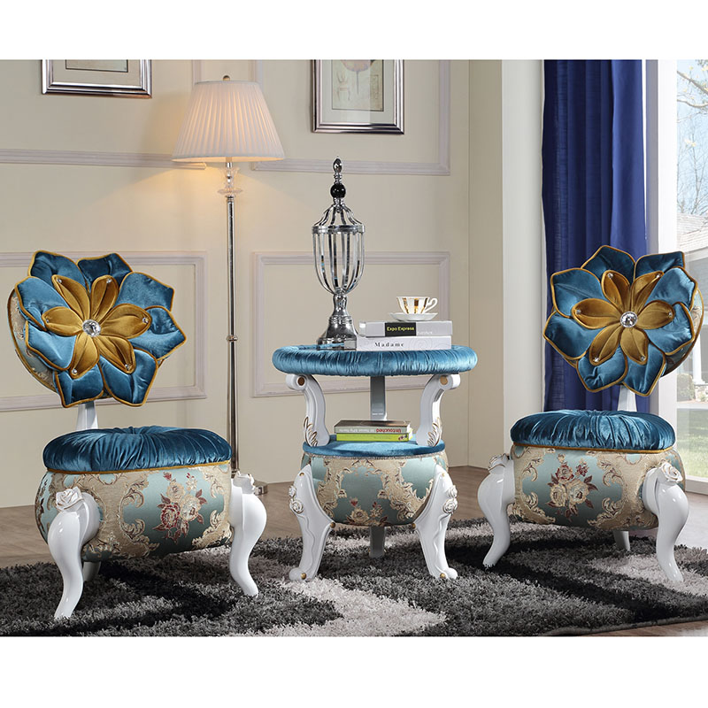 European balcony table to negotiate table and chair three-piece set chair assembly chair clothes photography bench fabric backing chair