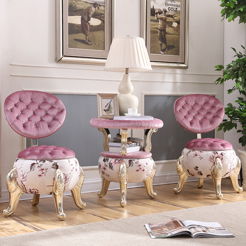 European fashion dining chair exhibition hall reception sofa chair balcony table chair hotel photo gallery fabric sofa corner