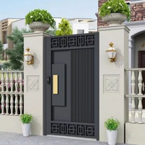 Aluminum alloy outdoor courtyard gate yard fence garden villa door stainless steel electric single and double-open double gate