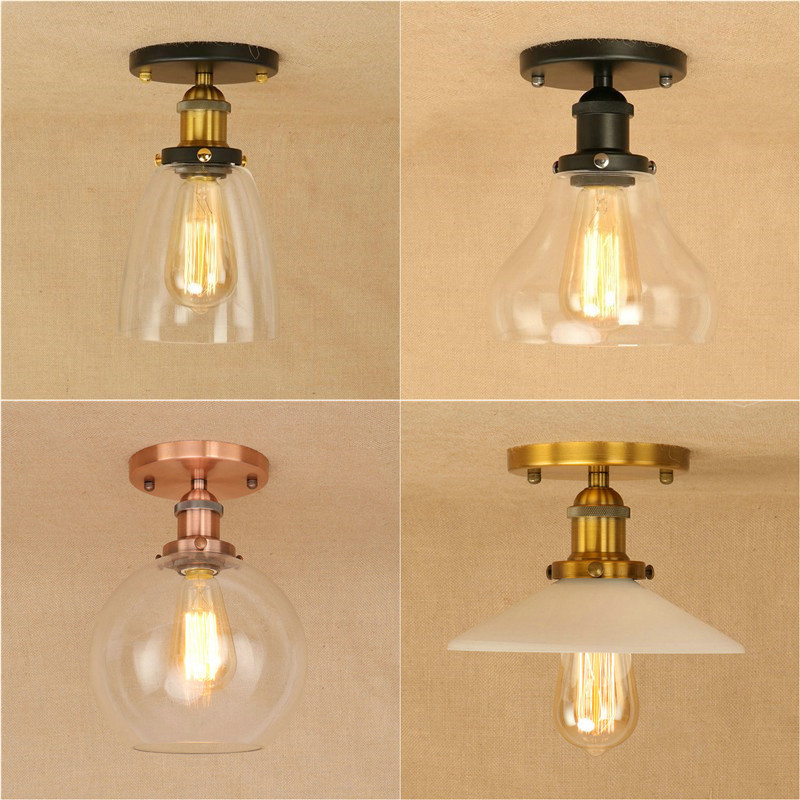 Glass Lampshade Ceiling Lamp Simple Single Head Industrial Style Atmosphere Lamp Post-Modern Led Balcony Living Room Bedroom Lamps