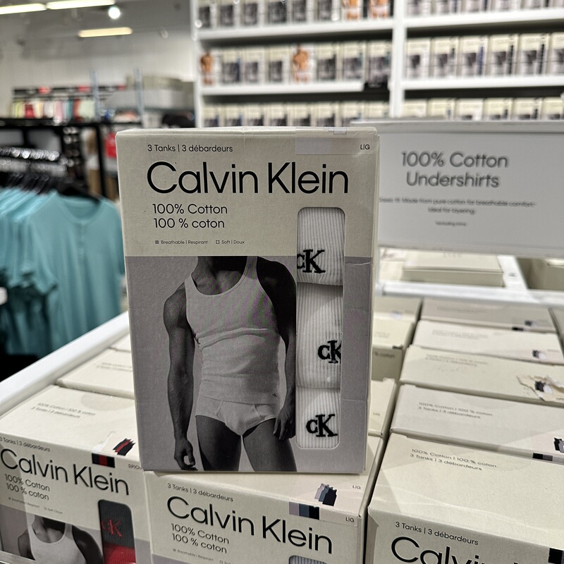 Domestic In-Stock Calvin Klein/Ck Men's Classic Pure Cotton Tank Top, Breathable and Comfortable Basic Undershirt