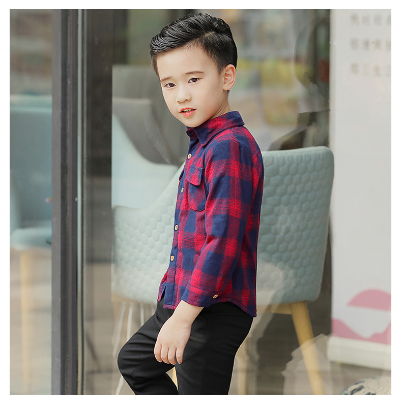 Áo sơ mi nam tay dài cộng với nhung dày mùa xuân và áo trẻ em cotton 2018 cho bé áo ấm bột quần áo trẻ em hè 2021