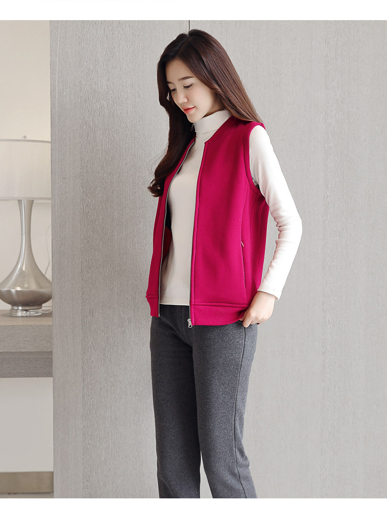 甲 2018 áo vest mới độn cổ tròn áo sơ mi giản dị áo ấm áo vest thoi trang cong so