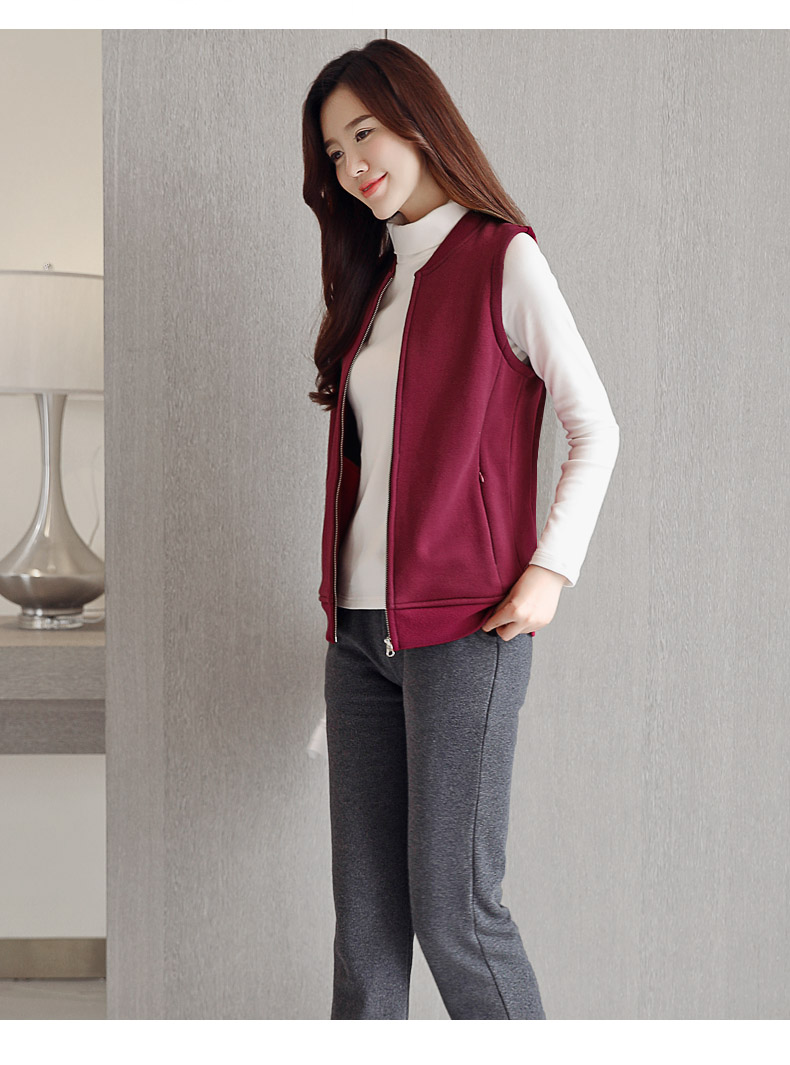 甲 2018 áo vest mới độn cổ tròn áo sơ mi giản dị áo ấm áo vest thoi trang cong so