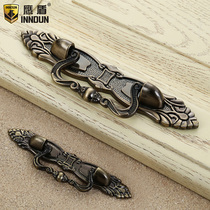 Eagle shield Chinese classical drawer wardrobe door handle European antique antique bronze hidden handle wine cabinet handle