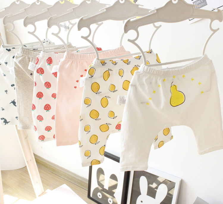 Spring and summer soft and thin style comfort baby large PP pants baby fart pants pure cotton Harun trousers 7 sub pants 2 strips