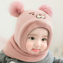 Princess mother winter New cute tiger scarf one-piece hat baby plus velvet thick warm hat