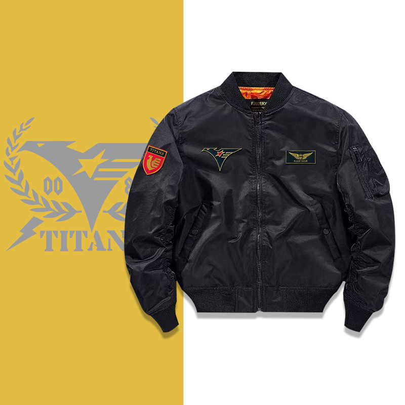 Mobile Suit Gundam Titans Badge Embroidered Cotton Jacket Men's Ma-1 Workwear Coat Thickened Warm Clothing