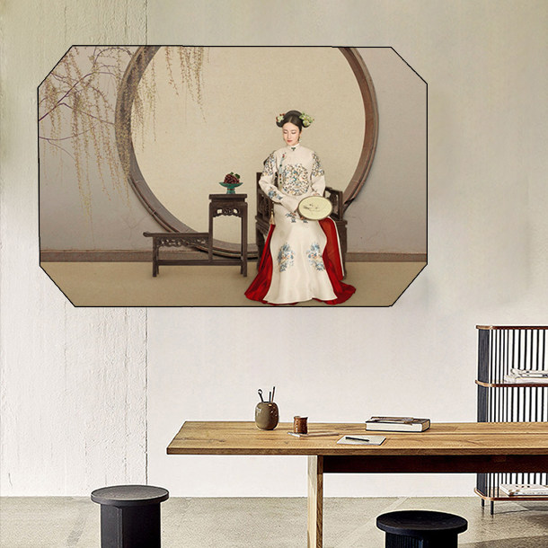 Wedding Dress Photos Custom Retro China Wind 30 Inch 24 Inch Crystal Wood Prints Chinese Like Framed Photo Frame Zoom