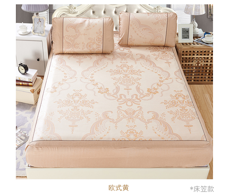 Ghế lụa băng có thể được gấp lại bằng máy gấp mùa hè, thảm mềm ba mảnh 笠 dày nam và nữ đôi điều hòa mới - Thảm mùa hè chiếu điều hòa