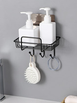 Kitchen Iron Art Drain Shelf Free of perforated dishwashing dishcloth wall wall-mounted sponge brush containing frame