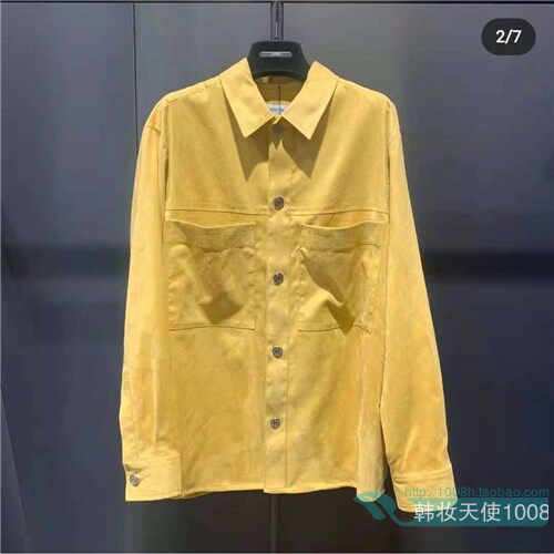 SYSTEM men's Korean 21 spring flannel casual shirt SH2B-0WSH702 YL yellow