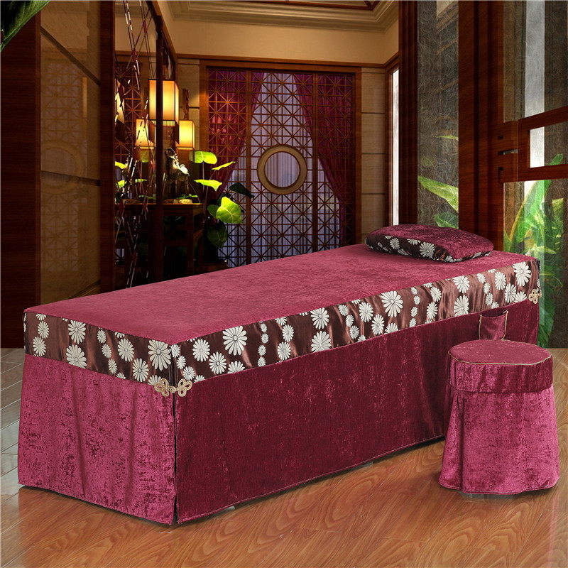 Cao cấp đẹp bedspread denim cao cấp của Trung Quốc tinh khiết màu xám da Tổng Body của pháp trị liệu massage đơn giản sang trọng - Trang bị tấm mua ga giường spa