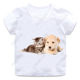 3DCuteCatsKidsTSirt European and American cross-border best selling 3D cat printing children's white T-shirt