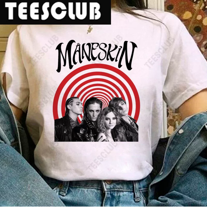 Манескин Хип Хоп футболка Maneskin с коротким рукавом