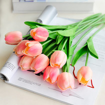 1 99 yuan high simulation flower feel PE tulip fake flower interior decoration floral meteorite gray home decoration