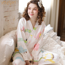 yourban moon suit Spring and summer maternity postpartum nursing pajamas Summer maternity Kimono home wear set