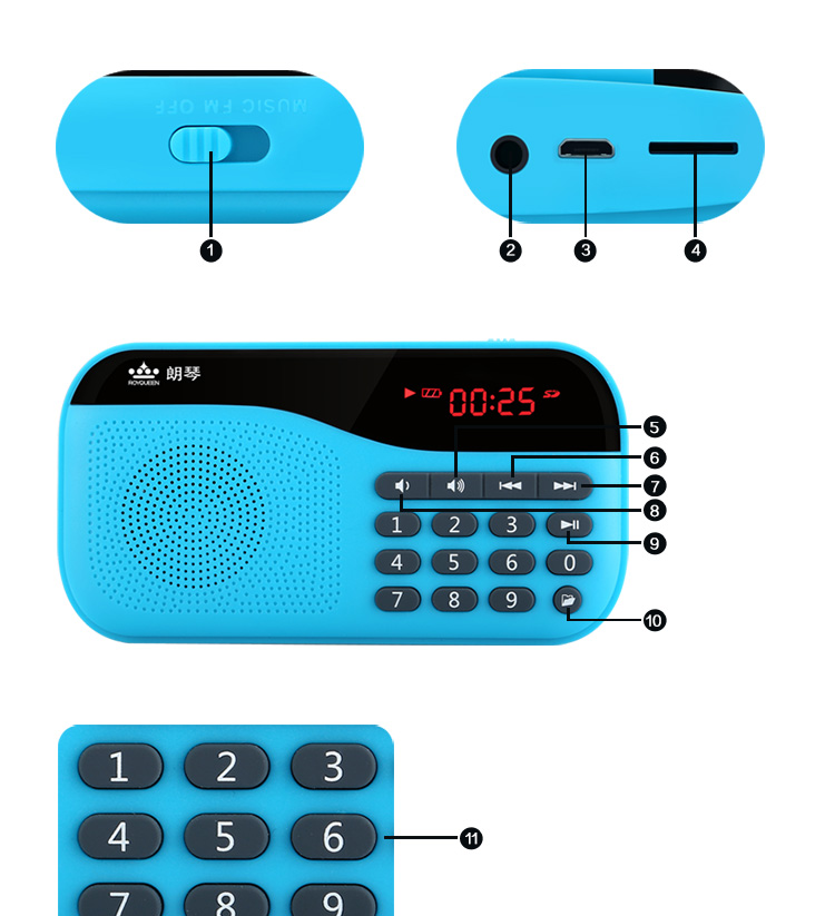 củ phát wifi sim 4g Đài phát thanh ROYQUEEN / Langqin X5 ông già máy nghe nhạc mp3 máy nghe nhạc loa mini stereo - Trình phát TV thông minh