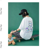 Day-series couples T-shirts Women loose Colorful Little Bear Reflective Short Sleeve Compassionate 2022 Spring Summer New Street Tide People