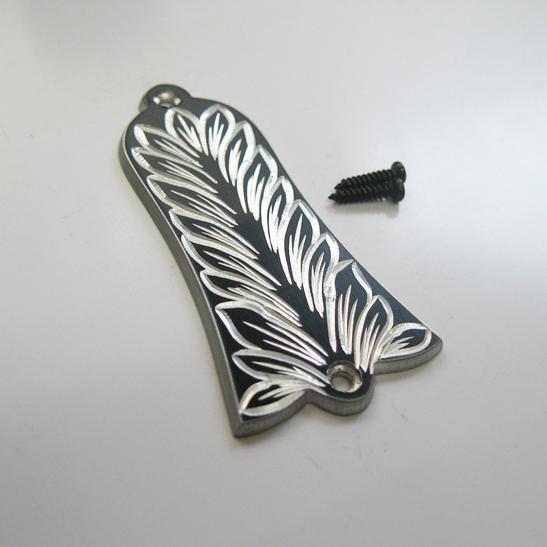gib-AB28 sword leaf pattern hand engraved aluminum alloy bell cover for gibson guitar