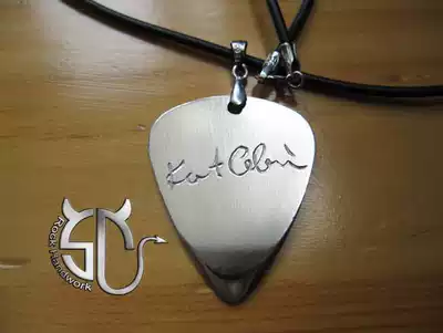 Kurt Cobain Cote Coben signature picker necklace custom pick necklace