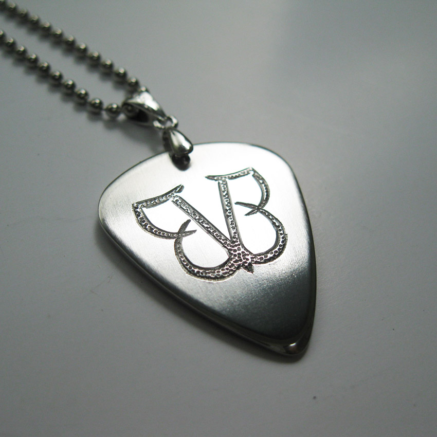 Black Veil Brides BVB logo statement pick necklace