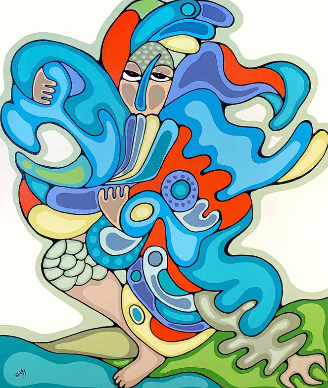 A345 (Canada) Odjig Daphne Painting for decorative high-definition material Electronic Tuku