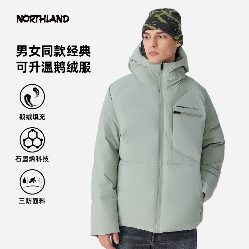 [Chasing the Snow] Norseland Goose down Jacket for Men and Women, Thickened Puffer Jacket, Graphene down Jacket, Coat Ndjet0580E