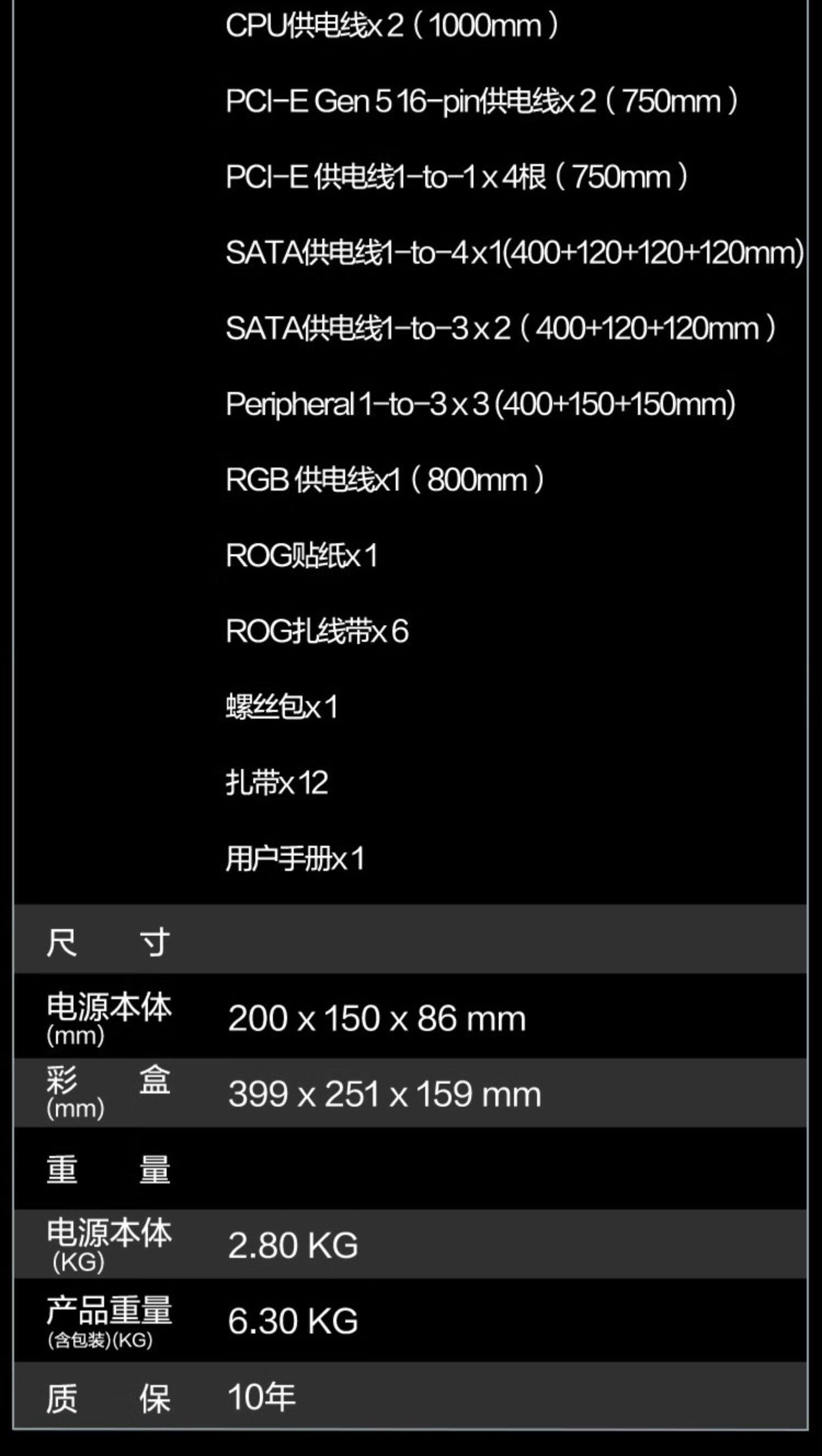 ROG雷神三代1200W 电源插图10