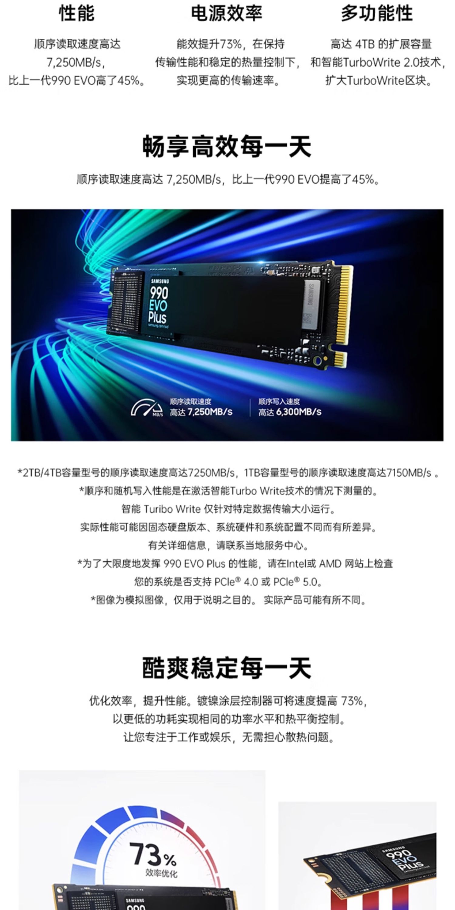 三星990EVOplus 1T 游戏华硕笔记本电脑PCIe4.0M2固态硬盘SSD插图1 三星990EVOplus 1T 游戏华硕笔记本电脑PCIe4.0M2固态硬盘SSD插图1