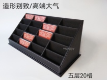 Super large capacity high-end leather Real Estate hotel business card storage rack sales front desk multi-storey 20 grid custom