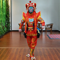 Boutique Sichuan Opera face mask handmade hook gold embroidered vest costume full set of props have Halloween general sale