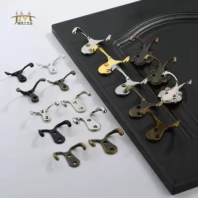 Antique Chinese style creative clothes hook hanging clothes hook wall-mounted door rear coat double hook spray paint black