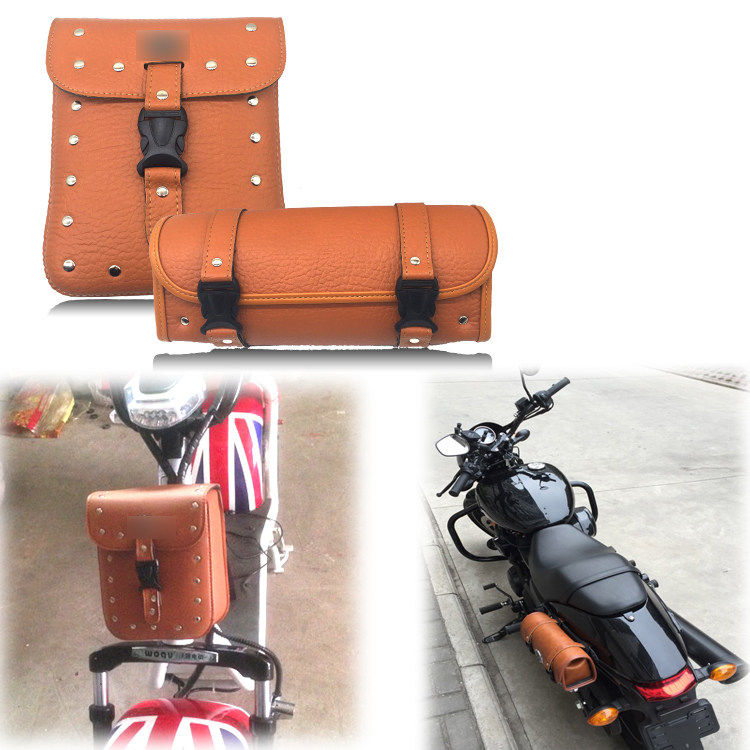 Motorcycle retro brown trailer Harley Benda Cruise Prince Electric Vehicle Modified Side Pack Knight Toolkit