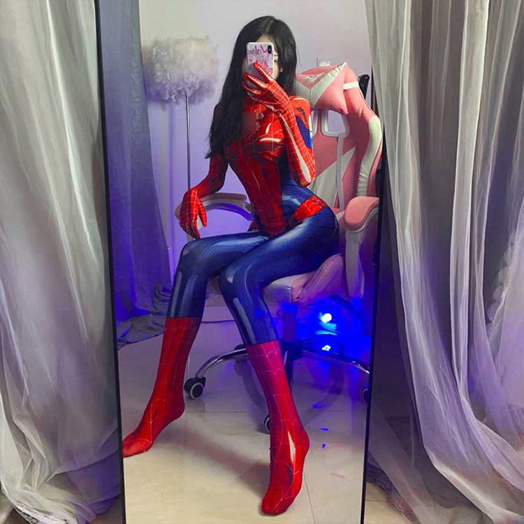Sakura Putai Sexy Shake Sound Black Spider-Man MJ Tight Clothes Female Animation cos Clothing Net Red Open Full Pack