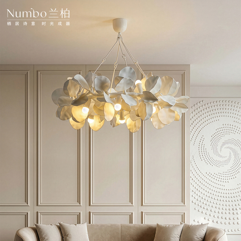 French-Style Natural Pendant Light by Foreign Designer Olga Engel, Space Design Aesthetics, Handmade Art Large Pendant Light