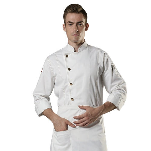 Рабочая одежда Николаса Це и того же шеф-повара для мужской осенней осенней и зимней одежды для отелей, западных ресторанов, школьной столовой кухонной одежды